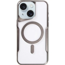 SBN - Store Apple Iphone 15 Plus Kılıf Boyi Magsafe Silikon Kapak - Titan Gri