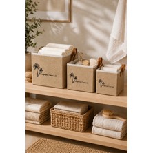 Dathcha 3lü Jüt Dolap Düzenleyici Saklama Kutusu Seti S+M+L Katlanabilir Çok Amaçlı Organizer Sepet 20X20Z2