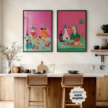 Persona Istanbul Artificial Collection "pembe Parti" - 2'li Pop-Sürrealist Poster Seti (Çerçevesiz)