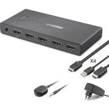 Dinç Store 44 Hdmı USB Kvm Switch 4 Port Hdmı 4 Port USB Kumandalı HDX1425