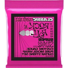 Aesco Ernie Ball Süper Slinky Klasik Rock 'n' Roll Elektro Gitar Telleri, Saf Nikel Yara, Ölçü 9-42
