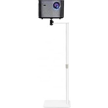 Aesco 63-120 cm Ayarlanabilir Zemin Tipi Projektör Standı, Beyaz