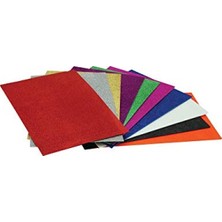 Aesco Yapışkanlı Simli Eva Kağıdı - 20 x 30 Cm, 10 Renk