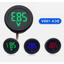 Aesco Yuvarlak Dc 4-100V Voltmetre - Karavan ve Motosiklet Uygun