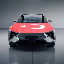 Aesco Türkiye Bayrağı Kaput Fan Öğesi, 115CM x 155CM Boyutunda