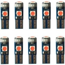 Aesco 10 Adet T5 LED Mini Dipsiz Kilometre Gösterge, Kırmızı Aydınlatma
