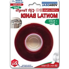 Aesco Şeffaf Montaj Bandı, 19MM x 5mt Uzunluğunda