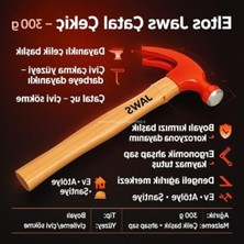 Aesco 300 Gram Ağırlığında Ergonomik Ahşap Saplı Çatal Çekiç