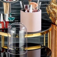 Aesco Pembe Renkli Bölmeli Makyaj Organizeri, Şeffaf Kapaklı