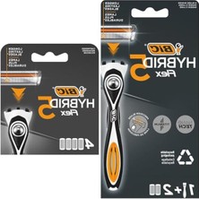 Aesco Erkek Tıraş Bıçağı Seti - 1 Sap, 2 Başlık ve 4 Yedek Kartuş ile Kombinasyon