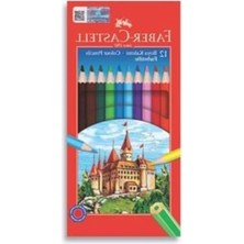 Aesco Faber Castell Kuru Boya Kalemi, 12 Renk, Tam Boy, Renkli