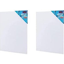 Aesco 35X50 cm Boyutunda 2'li Paket Tuval, Yanda Zımbalı Tasarım