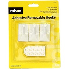 Seraç 61327 3pc Removable Adhesive Hooks, Black