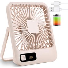 Aesco Katlanabilir Kişisel Masa Fanı, USB Şarj Edilebilir 5 Hız Modu ile