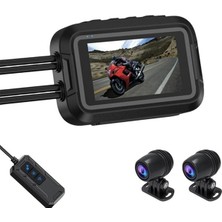 Aesco Çift Ön-Arka Motosiklet Kamerası, Full Hd 1080P Kayıt Özelliği
