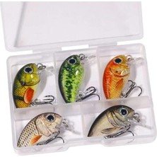 Aesco Crankbait Balık Olta Yem Seti, 5 Adet Sesli Bilyalı Kutulu