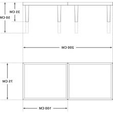 Aesco Katlanır Kamp ve Bahçe Masası - 75X200 Cm, Ceviz Renk
