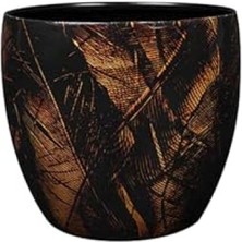 Aesco Dayanıklı Siyah Metal Saksı - 17X15 cm