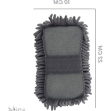 Aesco Gri Renkli Mikrofiber Araba Yıkama Süngeri - 1 Adet, Makarna ve Mop Bezi Yüzeyleri