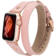 Beruflic Apple Watch Uyumlu Deri Kordon 42-44-45MM Slim Dtrg Nu2