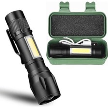 Aesco USB Şarjlı Mini El Feneri, Ultra Güçlü Led, Taşınabilir Tasarım