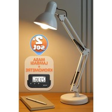 Aesco 2'li Set Masa Lambası ve Pomodoro Ders Çalışma Lambası, Beyaz