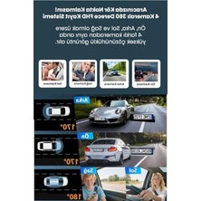 Aesco 360° Araç Içi Kamera, 4 Kameralı, 1080P Hd Gece Görüşü