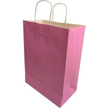 Aesco Koyu Pembe Kraft Kağıt Çanta, 25X31X12 cm Boyutunda