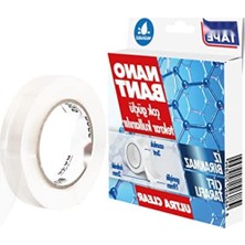Aesco Yeniden Kullanılabilir Şeffaf Çift Taraflı Nano Bant - 19 mm x 3 mt