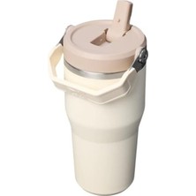 Aesco Krem Renkli 0.59L Termos, Pratik Flip Straw Tasarımı ile Kullanıma Hazır