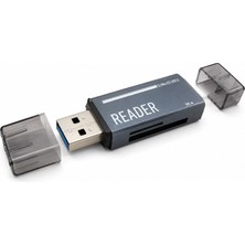Nemere USB Type-C 3.2 Gen1 Sd Microsd Kart Okuyucu 5 Gbps Gri TC306AC
