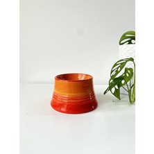 Aesco Turuncu Seramik Kedi ve Köpek Mama Su Kabı - Colorful Moon Bowl