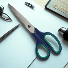 Aesco 21.5 cm Paslanmaz Çelik Ofis Makası - Ergonomik Tasarım
