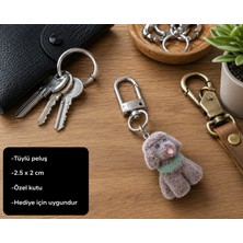 Herşey Nota Sevimli Peluş Köpek Charm Anahtarlık – Yumuşak Mini Peluş Çanta Süsü Aksesuarı