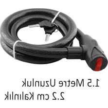 Aesco Bisiklet Kilidi - 22 mm Çap, 150 cm Uzunluk, Güvenlik Için