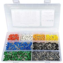 Aesco Htf 800 Adet Izoleli Kablo Pabucu Yüksük Seti 0,5MM²-6,00MM² 8 Çeşit Şeffaf Çantada