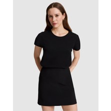 Pierre Cardin Kadın Siyah Regular Fit Basic Tişört 50325474-VR046