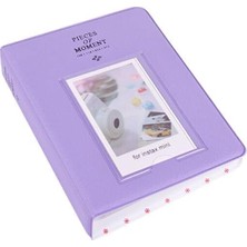 Seraç Instax Moment Polakart Fotoğraf Albümü - 65 Kapasite - 6x9 Ebat (Mor)