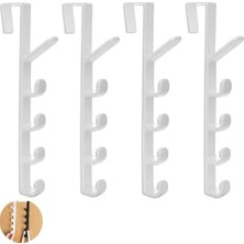 Seraç Kapı Üstü Askıları, 4'lü Paket Dayanıklı Depolama Duvar Kancaları, 5 Katmanlı Çivisiz Askı, Kapı Üstü Havlu Askısı, Çelenk, Bornoz, Havlu, Çanta, Ceket ve Şapka Asmak Için
