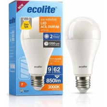 Seraç Şarjlı LED Acil Durum Ampulü 9W E27 (Sarı)