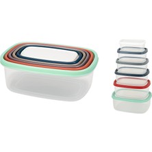Seraç 6’lı Saklama Kabı Seti – Hava Geçirmez Sızdırmaz Kapaklı, Iç Içe Geçen Yer Tasarruflu Yiyecek Saklama Kutuları – Buzdolabı, Mutfak ve Ofis Için