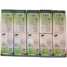 Seraç 10'lu Uzlight 10W A60 E27 4000K Gün Işığı LED Ampul