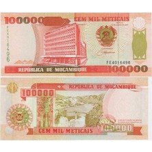 Banknoting Mozambik 100.000 Metıcaıs 1993. Çil.