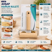 Go İthalat Ahşap Hamur Ruleti Metal Gövde (5468)