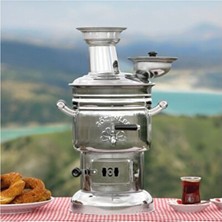 Empressco 4 Litre Krom Sabit Odunlu Semaver, Şık ve Dayanıklı Tasarım