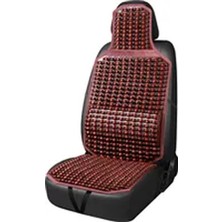 Tlh Boncuklu Oto Minder Bel Destekli Başlıklı Tekli Koltuk Minderi - Siyah / Kahverengi / Gri