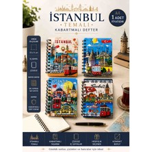 Wolawood İstanbul Temalı Kabartmalı Hediyelik Defter (1-Adet) Özel Üretim Vintage, Çizgisiz, Günlük, Anı-Hatıra, Ajanda, Not Defteri 11×15 cm