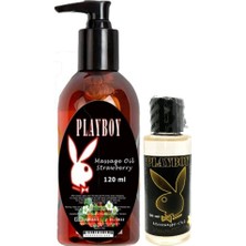 Karahanbey Playboy Aromaterapi Çilek Massage Oil 120 ml + Vanilya Aromalı Massage Vücut Masaj Yağı 50 ml