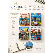 Wolawood İstanbul Temalı Kabartmalı Hediyelik Defter (1 Adet) – Özel Üretim Vintage Çizgisiz Günlük, Anı-Hatıra, Ajanda ve Not Defteri | 11×15 cm