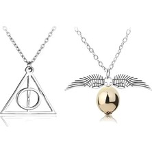 Karahanbey Snitch Ölüm Yadigarları Üçgen Harry Potter Unisex Kolye